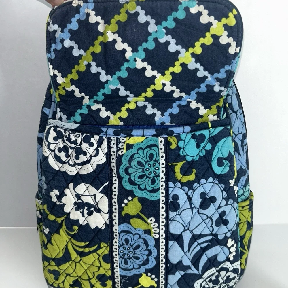 Vera Bradley Disney‎ Blue and Green Floral Backpack Quilted
